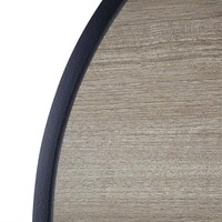 Table d'extérieur ronde noire 70 cm – Aspect aluminium et bois