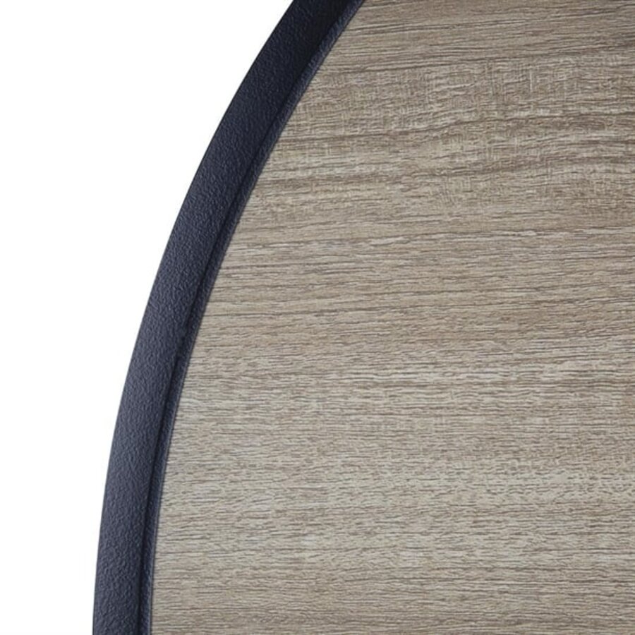 Table d'extérieur ronde noire 70 cm – Aspect aluminium et bois