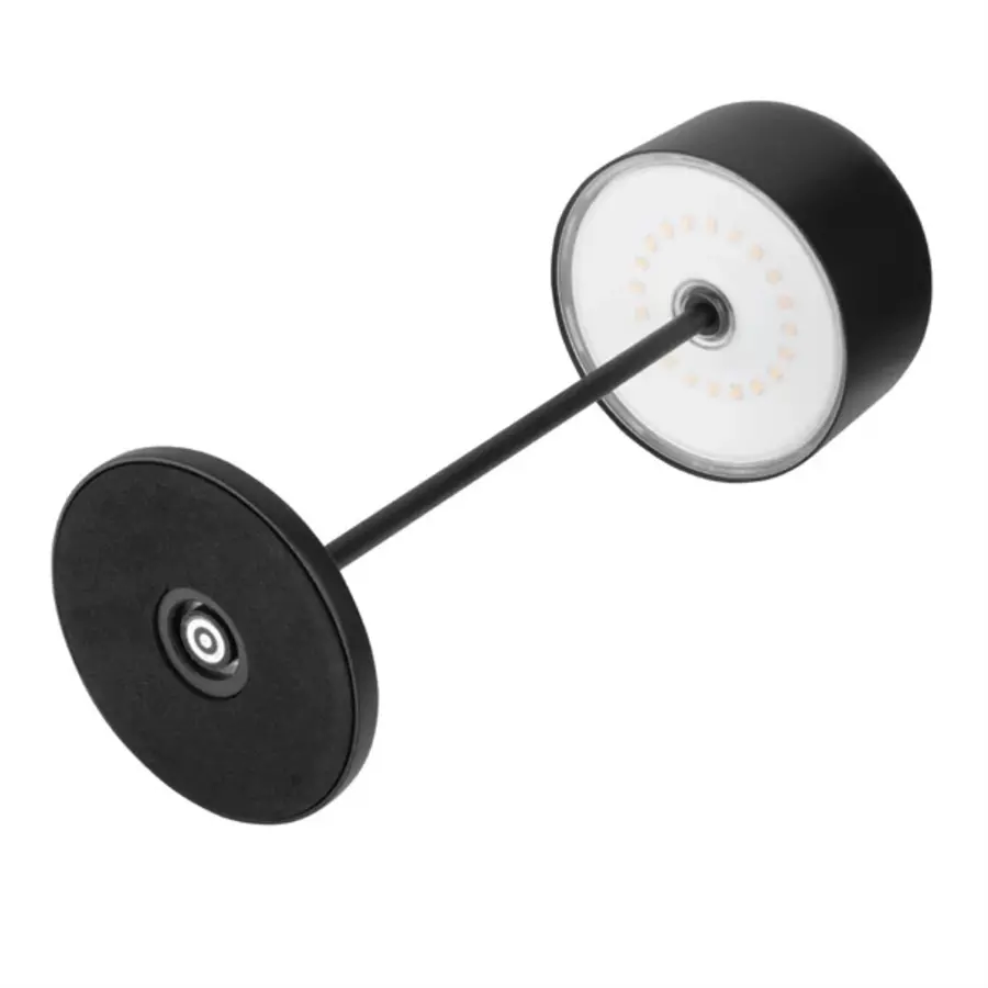 Lampe de table sans fil avec dôme rond noir – Rechargeable et à intensité variable – Hauteur 300 mm