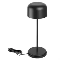 Lampe de table sans fil avec dôme rond noir – Rechargeable et à intensité variable – Hauteur 300 mm