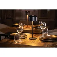 Lampe de table sans fil avec dôme rond noir – Rechargeable et à intensité variable – Hauteur 300 mm