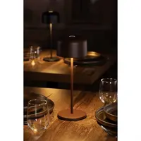 Lampe de table ronde en forme de dôme châtaigne – Rechargeable, à intensité variable et sans fil – 300 mm