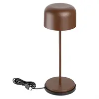 Lampe de table ronde en forme de dôme châtaigne – Rechargeable, à intensité variable et sans fil – 300 mm