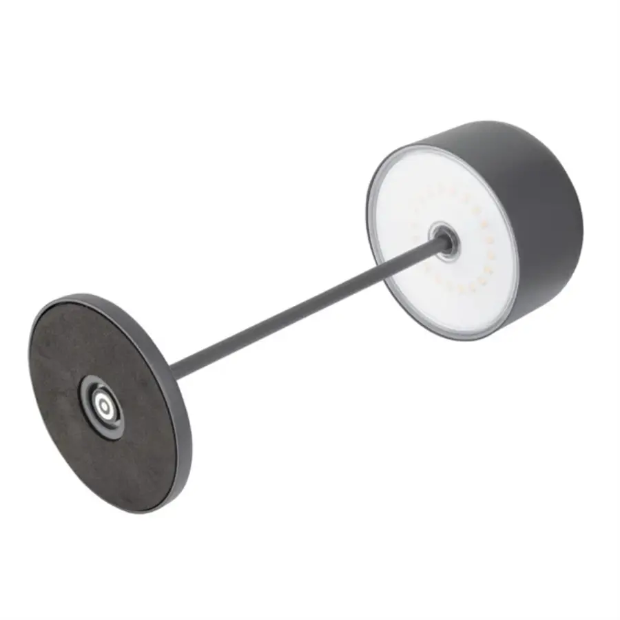 Lampe de table ronde dôme grise – Rechargeable, à intensité variable et sans fil – 300 mm