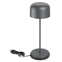 Lampe de table ronde dôme grise – Rechargeable, à intensité variable et sans fil – 300 mm