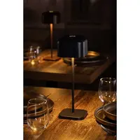Lampe de table carrée noire – Intensité variable, sans fil et rechargeable – 300 mm