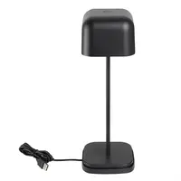 Lampe de table carrée noire – Intensité variable, sans fil et rechargeable – 300 mm