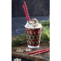 Schneeflocken-Papierstrohhalme 210 mm (Packung mit 250 Stück)