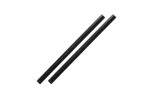  HorecaTraders Black Straight Cellulose Straws Ø 8 mm 24 cm – 100 Pieces 