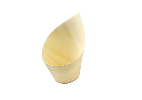  Sier disponables Holzbecher "schräg" 5cl. (FSC®) ø32 x h75/35mm (Karton 50) 