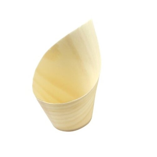  HorecaTraders Gobelet en bois « incliné » 5 cl (FSC®) ø 32 x h 75/35 mm (boîte de 50) 