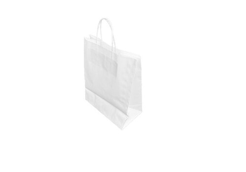  HorecaTraders Recyclable White Paper Carrier Bag with Twisted Handle – Large 255x305mm – Pack of 250 