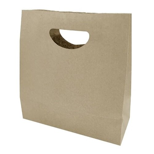  HorecaTraders Paper bag with D-handle brown – medium 215x180 mm – 250 pieces 