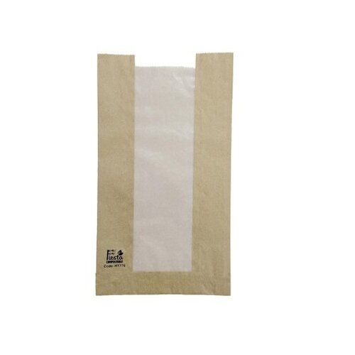  Fiesta  compostable Broodzakken met Glasine Venster 320x180x40mm (stuks 1000) 
