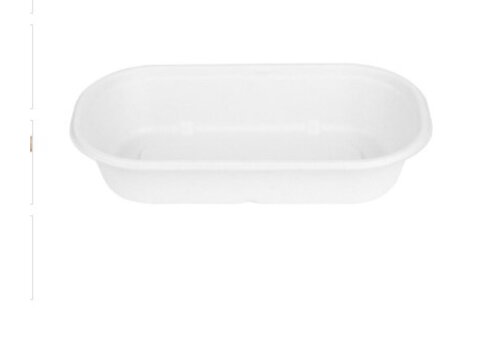  HorecaTraders Kompostierbarer ovaler Behälter 850ml – 100 Stück – Bagasse 