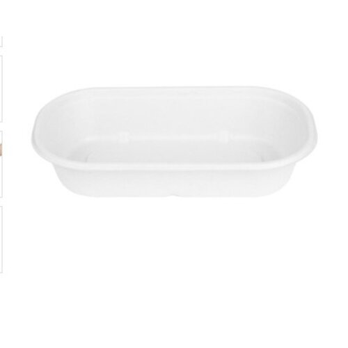  HorecaTraders Kompostierbarer ovaler Behälter 850ml – 100 Stück – Bagasse 