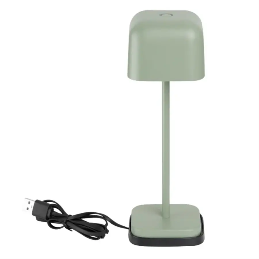 Lampe de table Lucca dôme carré sauge 200 mm