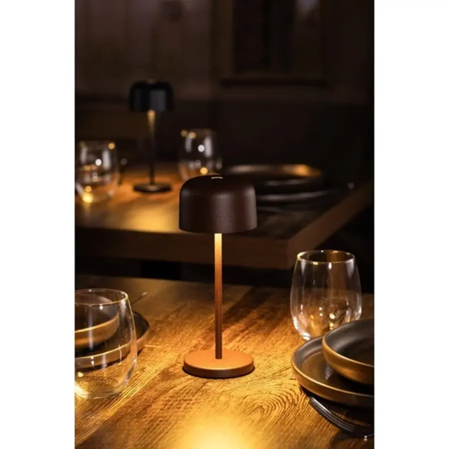 Lampe de table Siena à dôme rond châtaignier 200 mm