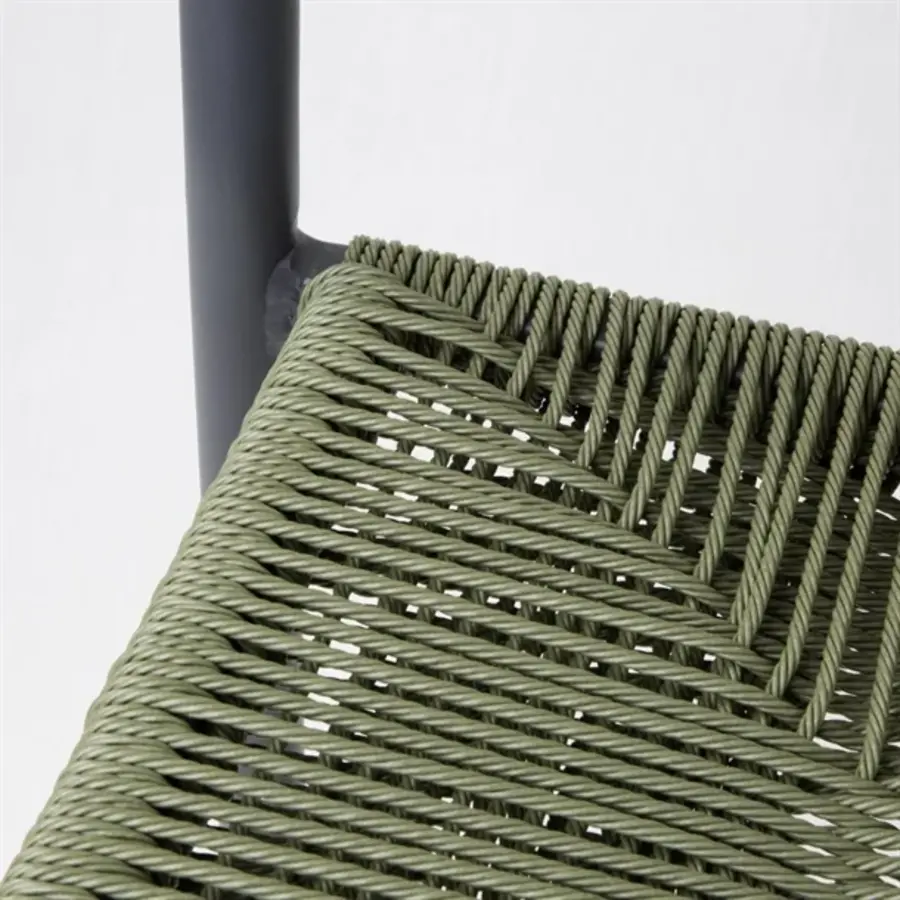Eden PE gevlochten rattan outdoor barkrukken groen (2 stuks)