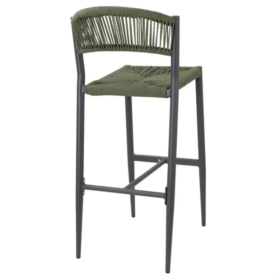 Eden PE woven rattan outdoor bar stools green (2 pieces)