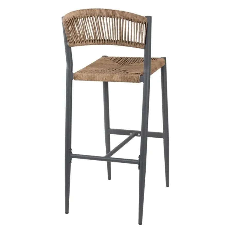 Eden PE gevlochten rattan outdoor barkrukken naturel (2stuks)