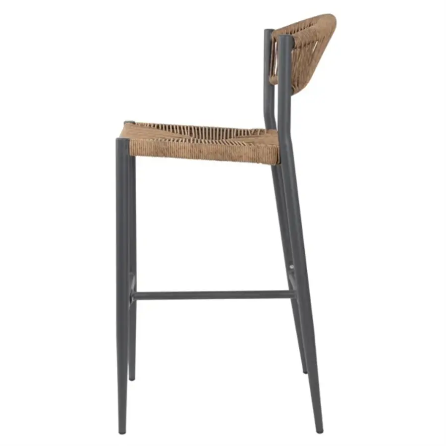 Eden PE gevlochten rattan outdoor barkrukken naturel (2stuks)