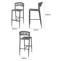 Eden PE gevlochten rattan outdoor barkrukken antraciet (2 stuks)