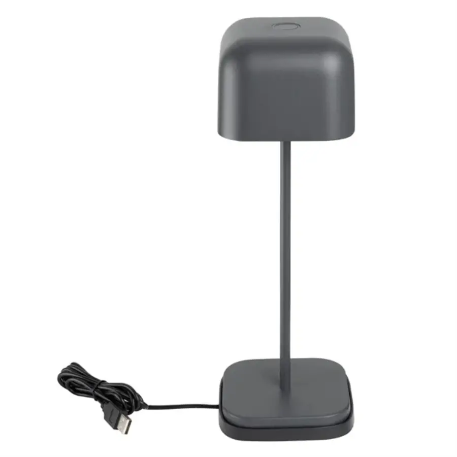 Lampe de table Lucca carrée en forme de dôme gris 300 mm