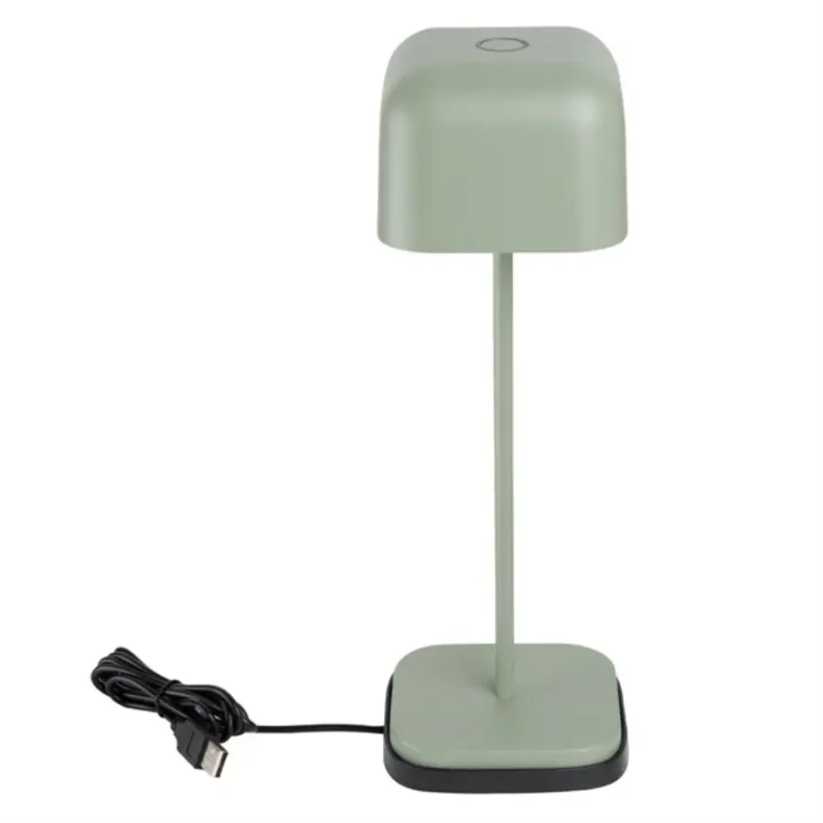 Lucca Tischlampe, quadratisch, kuppelförmig, Salbeigrün, 300 mm
