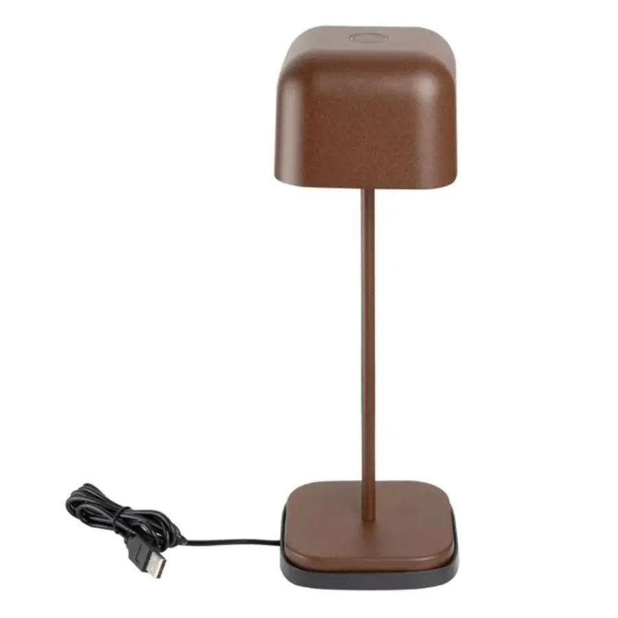 Lampe de table Lucca carrée à dôme châtaignier 300 mm
