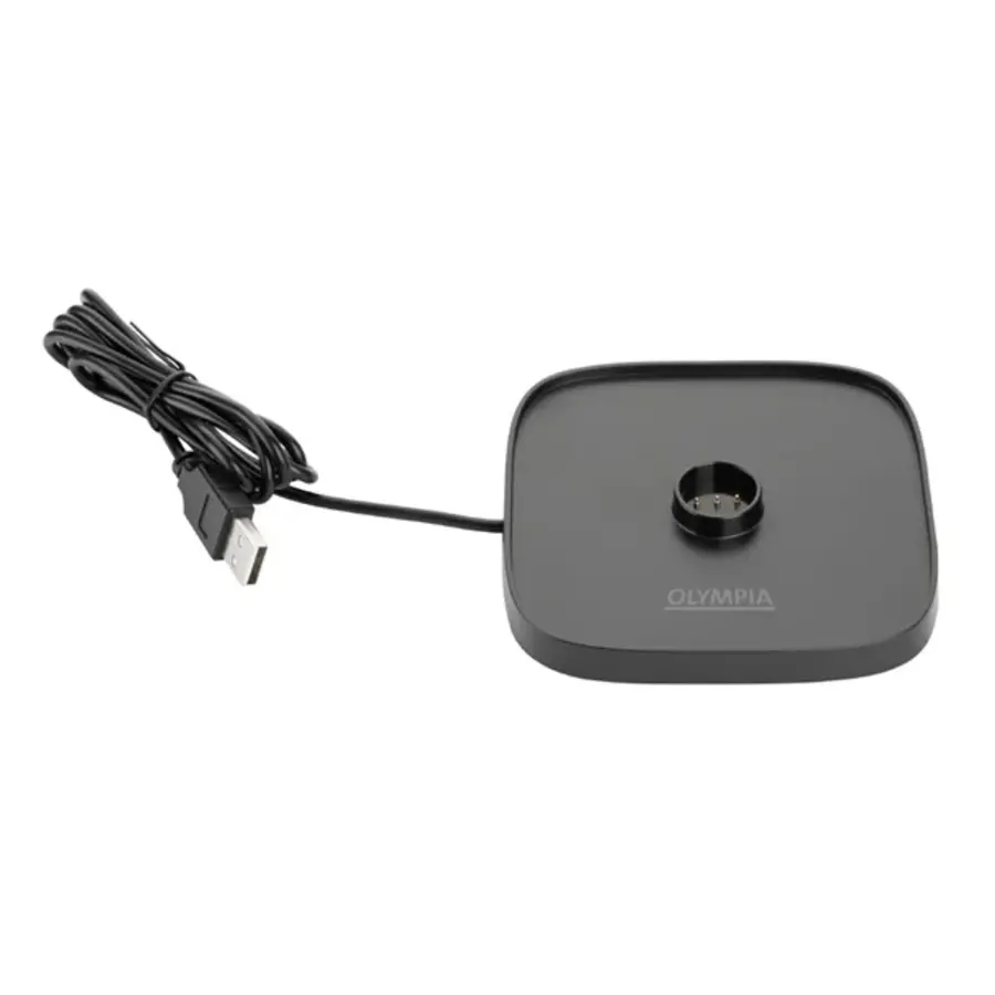 Lampe de table carrée noire – Intensité variable, sans fil et rechargeable – 300 mm