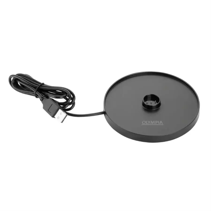 Lampe de table sans fil avec dôme rond noir – Rechargeable et à intensité variable – Hauteur 300 mm
