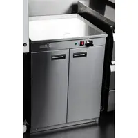 Chauffe-assiettes en acier inoxydable 85 x 60 x 60 cm – Argenté – 3 niveaux – 120 assiettes