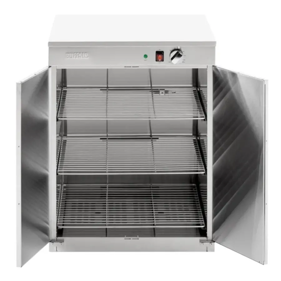 RVS Bordenwarmer 85x60x60cm – Zilver – 3 Planken - 120 borden