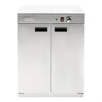 Chauffe-assiettes en acier inoxydable 85 x 60 x 60 cm – Argenté – 3 niveaux – 120 assiettes