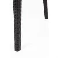 Polyrattan Stuhl mit Armlehne Schwarz – 46,5 cm Sitzhöhe – Stapelbar – 4er Set – Indoor & Outdoor