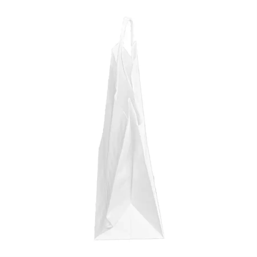 Sac en papier blanc recyclable avec poignée torsadée – Grand format 255 x 305 mm – Lot de 250