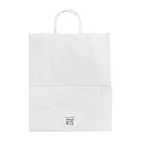 Recyclebare witte papieren draagtas met gedraaid handvat – groot 255x305 mm – 250 stuks