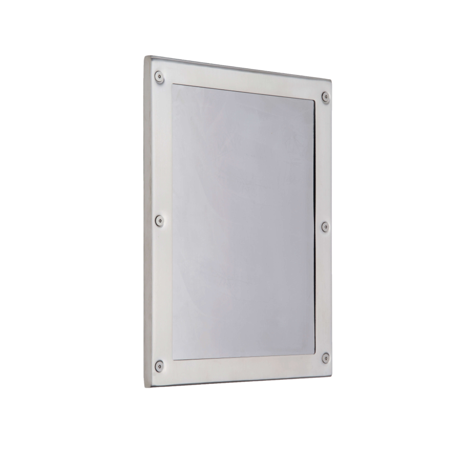 Miroir de sécurité en acier inoxydable 406 x 305 mm – Montage sans soudure et sanitaire