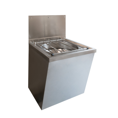  HorecaTraders Easy Faecal Disposal Bin – Stainless Steel Wall Mount for Hospitals 