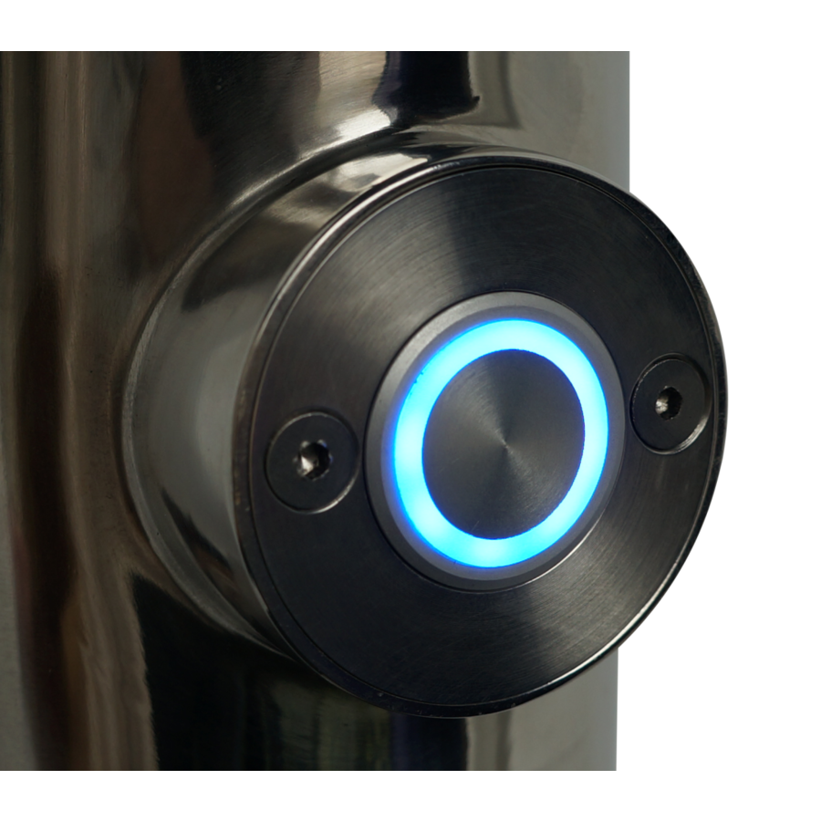 Standdusche aus Edelstahl mit Piezo-Steuerung – 2200 mm – Gebürsteter Stahl