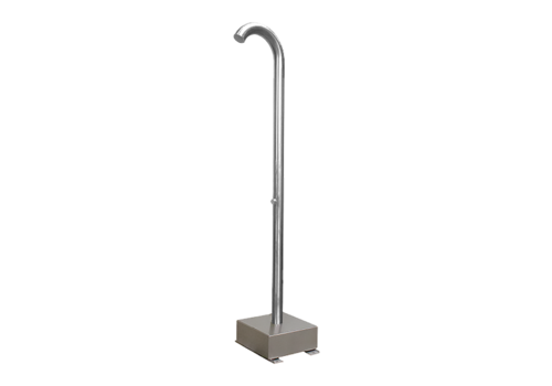  HorecaTraders Standing stainless steel shower with piezo control – 2200 mm – Brushed steel 