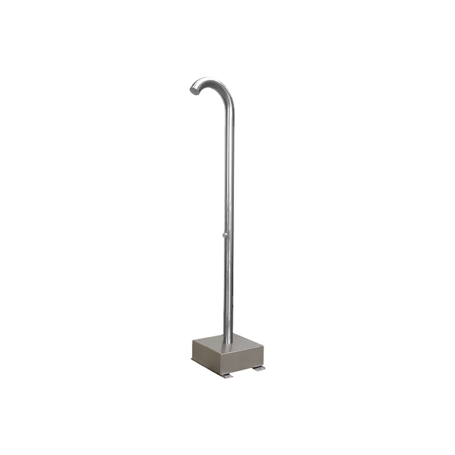 Standing stainless steel shower with piezo control – 2200 mm – Brushed steel