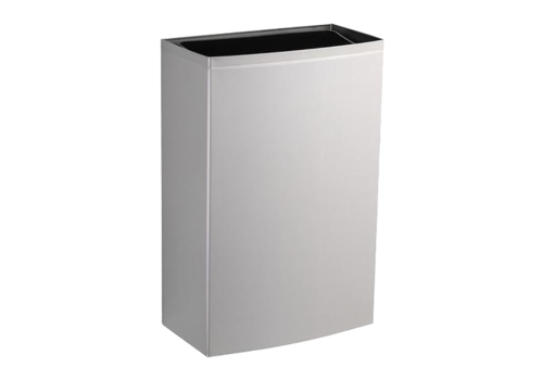  HorecaTraders Surface-mounted waste bin – 48.3 litres – Stainless steel – For wall mounting 