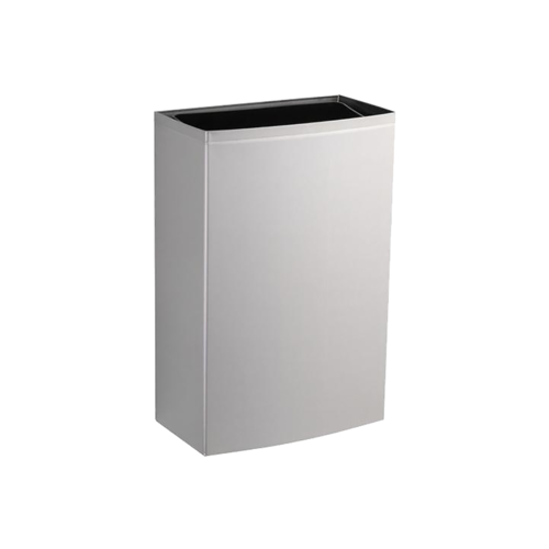 HorecaTraders Surface-mounted waste bin – 48.3 litres – Stainless steel – For wall mounting 