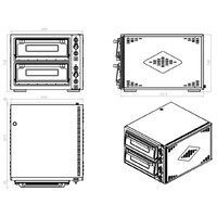 Professional electric pizza oven – 2 x 6 pizzas Ø30 cm – with oven lighting