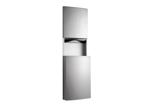  HorecaTraders Towel dispenser with waste bin – Stainless steel – Built-in model – 1430 mm – Satin finish 