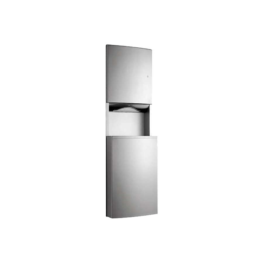 Handdoekverdeler met afvalbak – RVS – Inbouwmodel – 1430 mm – Satijn afwerking