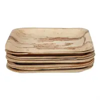 Assiettes carrées en feuille de palmier 200 mm (paquet de 100)