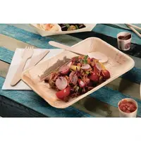 Deep Palm Leaf Plates Rectangular 250mm (100 pieces)